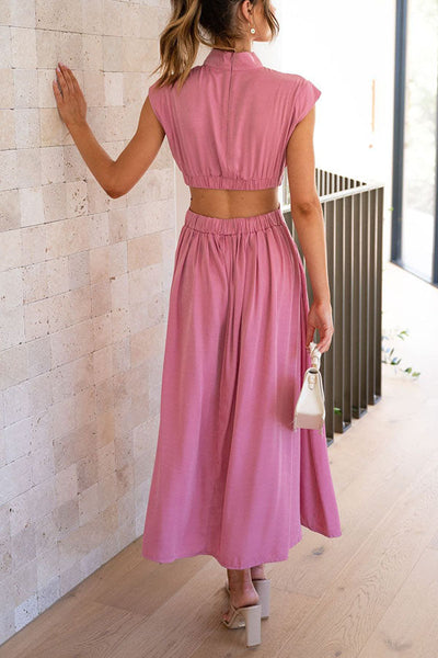 Quincy | Robe midi avec découpe et poches