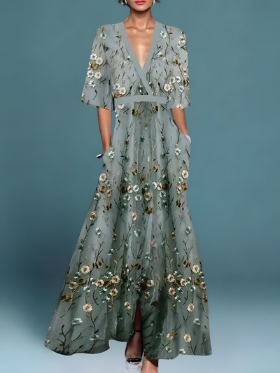 Elise™ | Robe Portefeuille Élégante Fleurie