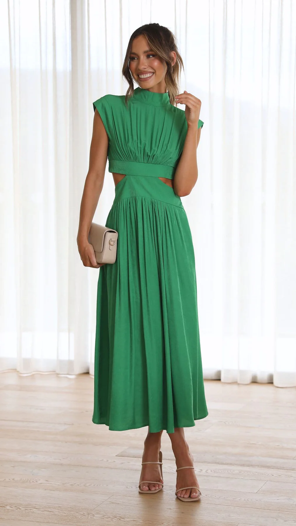 Quincy | Robe midi avec découpe et poches