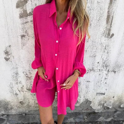 Nora™ | Ensemble Blouse Effen Décontractée avec Short