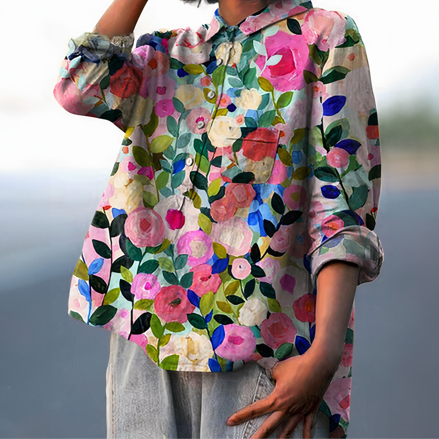Lila - Chemisier à Imprimé Floral Romantique