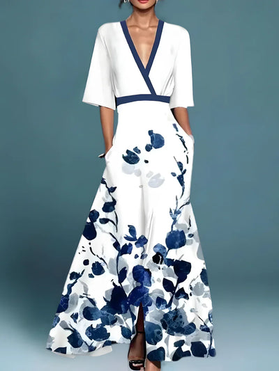 Elise™ | Robe Portefeuille Élégante Fleurie