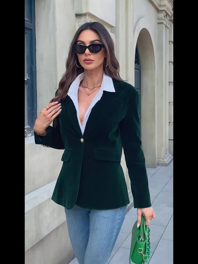 Blazer Vittoria retrò élégant à un bouton