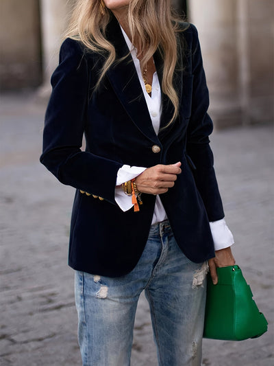 Blazer Vittoria retrò élégant à un bouton