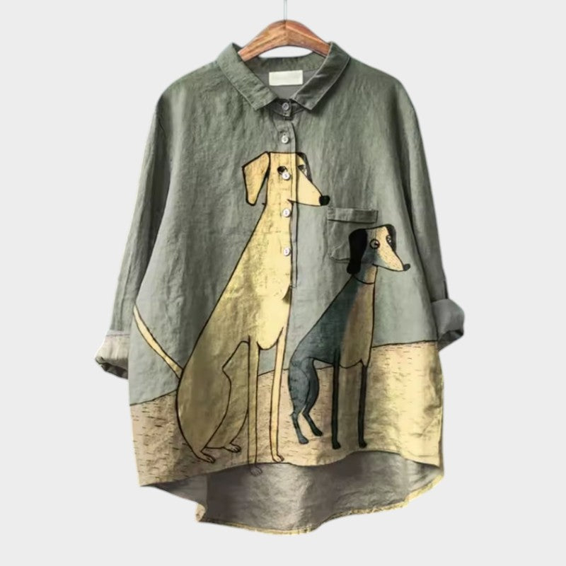 PALMIRA | Chemise Oversize avec Design Canin et Confort Quotidien pour un Look Décontracté