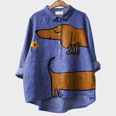 PALMIRA | Chemise Oversize avec Design Canin et Confort Quotidien pour un Look Décontracté